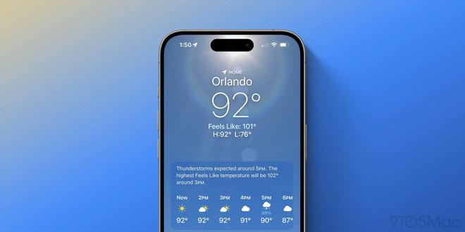 苹果iOS18天气应用新功能：显示体感温度、添加家庭工作地点(图2)